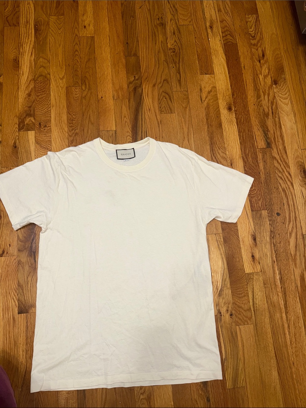 Gucci off White Short Sleeve Crew Neck T-Shirt